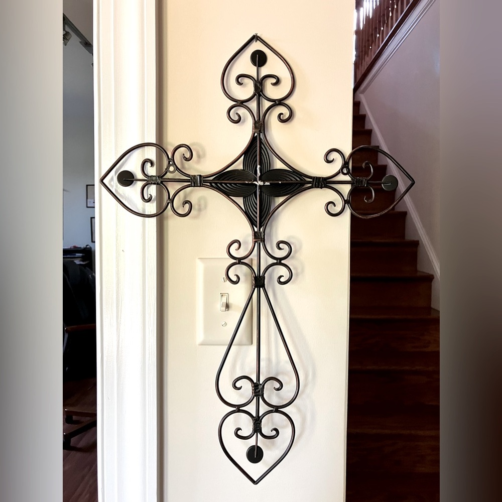 Used Wrought Iron Cross - Picture 2 of 6